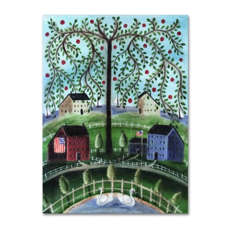 Cheryl Bartley 'American Salt Box Village' Canvas Art,18x24